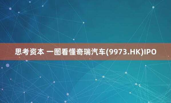 思考资本 一图看懂奇瑞汽车(9973.HK)IPO