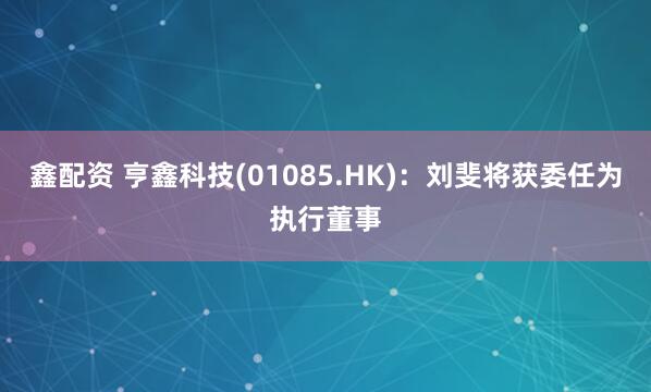 鑫配资 亨鑫科技(01085.HK)：刘斐将获委任为执行董事